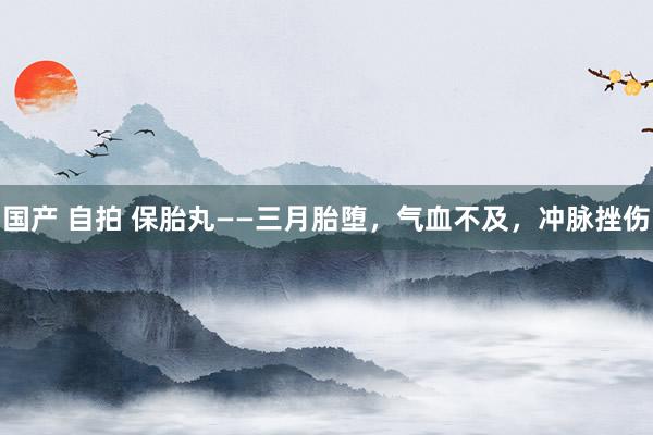 国产 自拍 保胎丸——三月胎堕，气血不及，冲脉挫伤