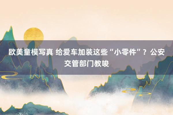 欧美童模写真 给爱车加装这些“小零件”？公安交管部门教唆